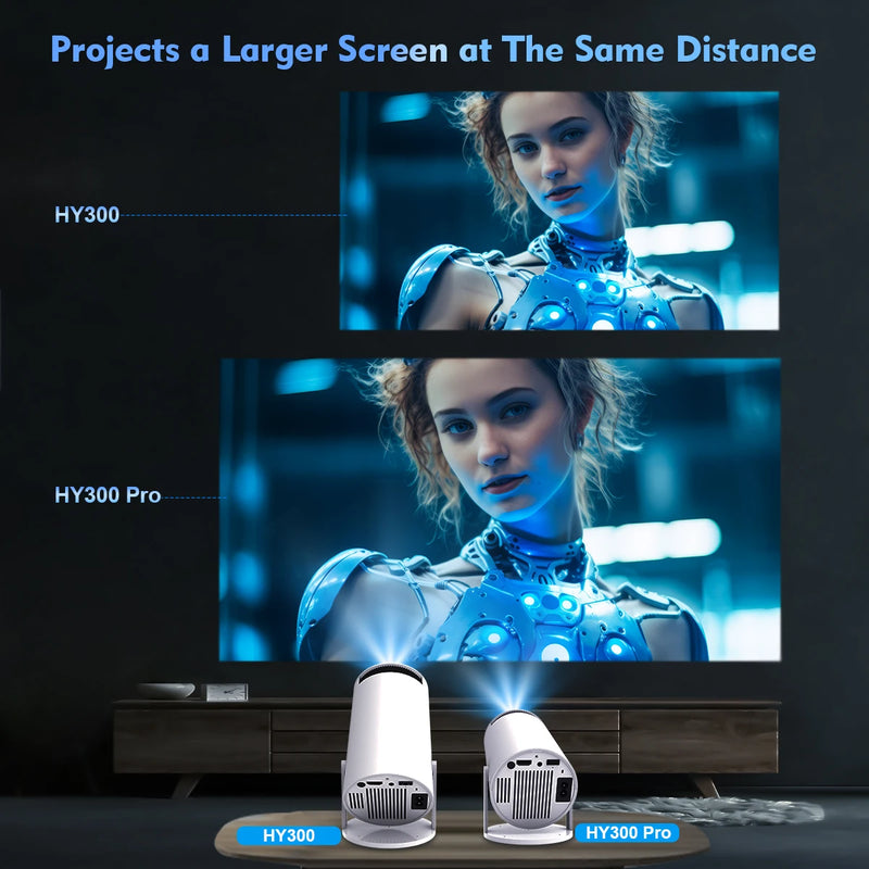 Projetor Magcubic HY300 Pro 4K Android 11 Duplo Wifi6 260ANSI Allwinner H713 BT5.0 1080P 1280×720P Cinema em Casa e Uso ao Ar Livre