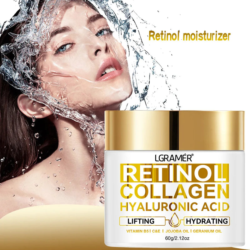 Creme Anti Envelhecimento para o Rosto com Retinol Removedor de Rugas Hidratante Colágeno Ácido Hialurônico Cremes para Cuidados com a Pele Cosméticos 30&60ML