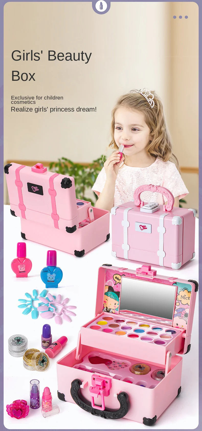 Crianças Maquiagem Cosméticos Fingir Jogar Caixa Princesa Maquiagem Menina Brinquedo Play Set Batom Sombra de Olho Segurança Não Tóxico Kit Brinquedo Kid