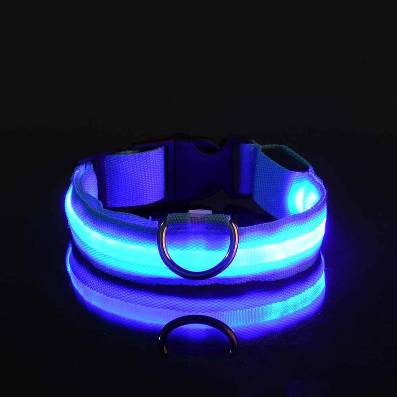 Nylon LED Segurança Noturna Piscando Brilho no Escuro Coleira de Cachorro Cães Luminoso Fluorescente Coleira de Cachorro