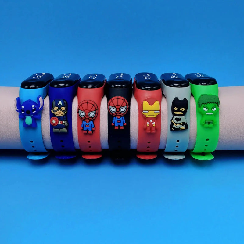 Relógio infantil Marvel Cartoon Fashion Watches Eletrônico Digital LED Display Relógios Impermeável Presente de Natal Relógios infantis Sucesso Ativa