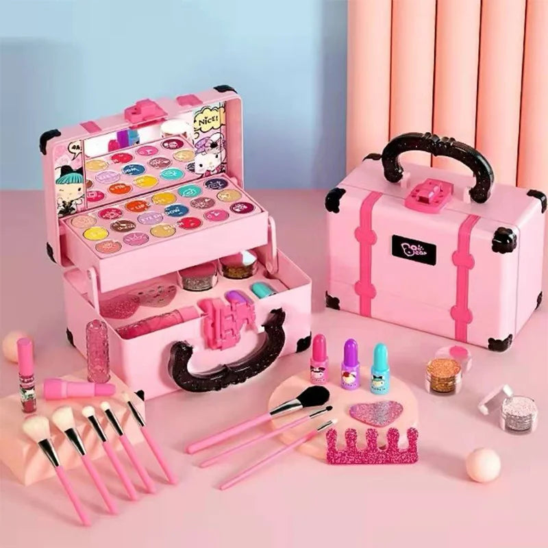 Crianças Maquiagem Cosméticos Fingir Jogar Caixa Princesa Maquiagem Menina Brinquedo Play Set Batom Sombra de Olho Segurança Não Tóxico Kit Brinquedo Kid