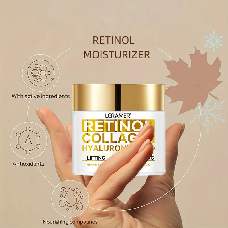 Creme Anti Envelhecimento para o Rosto com Retinol Removedor de Rugas Hidratante Colágeno Ácido Hialurônico Cremes para Cuidados com a Pele Cosméticos 30&60ML