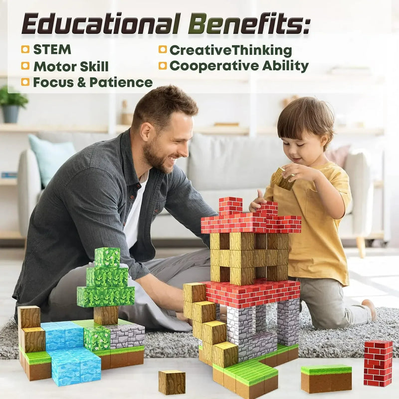 100pcs Blocos Magnéticos Conjunto de Ímã de Construção de Brinquedo Para Meninos Meninas Haste Montessori Cubos Sensoriais Para Crianças Presente