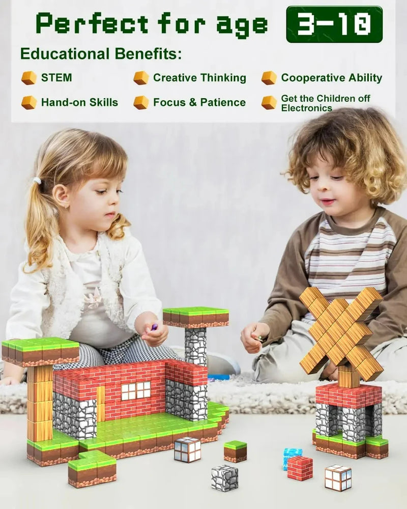 100pcs Blocos Magnéticos Conjunto de Ímã de Construção de Brinquedo Para Meninos Meninas Haste Montessori Cubos Sensoriais Para Crianças Presente