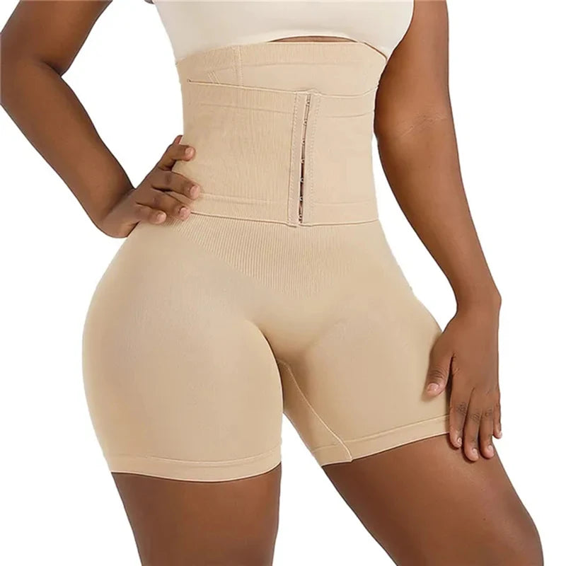 Cinta Modeladora de Cintura Alta com Efeito Barriga Chapada, Calcinha Redutora com Compressão, Controle de Abdômen, Shorts Modeladores Femininos com Alças.