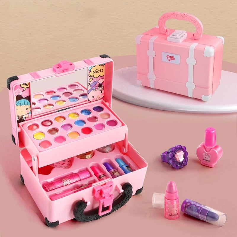 Crianças Maquiagem Cosméticos Fingir Jogar Caixa Princesa Maquiagem Menina Brinquedo Play Set Batom Sombra de Olho Segurança Não Tóxico Kit Brinquedo Kid