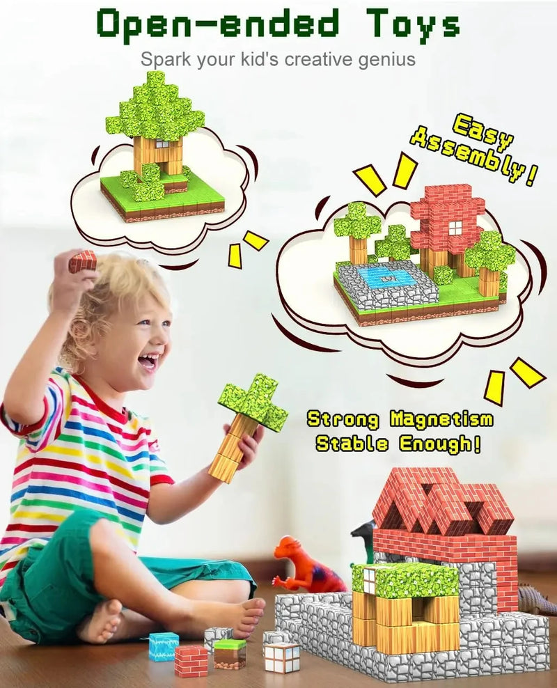 100pcs Blocos Magnéticos Conjunto de Ímã de Construção de Brinquedo Para Meninos Meninas Haste Montessori Cubos Sensoriais Para Crianças Presente