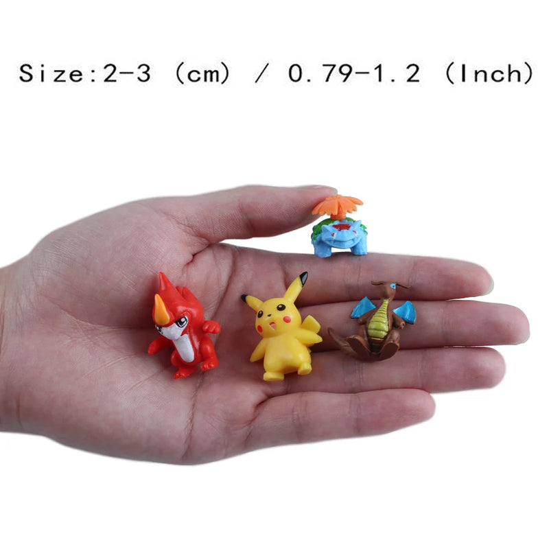 24 Pçs / set Pokemon Figura de Ação 2-3 CM Não Repetindo Mini Figuras Modelo de Brinquedo Pikachu Anime Crianças Coletar Bonecas Presentes de Aniversário